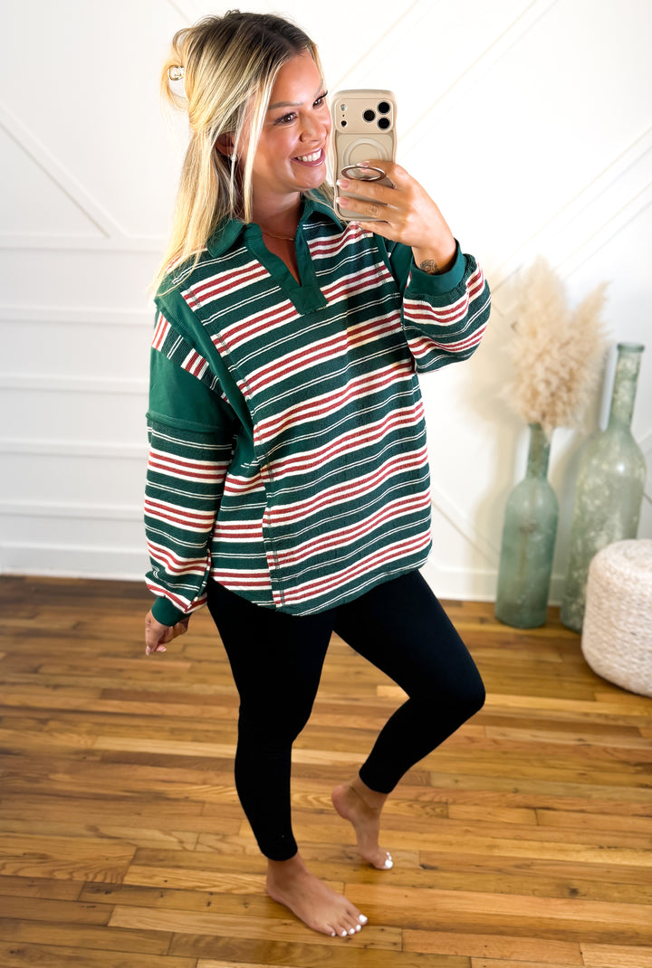 Throwback Varisty Stripe Rugby Top