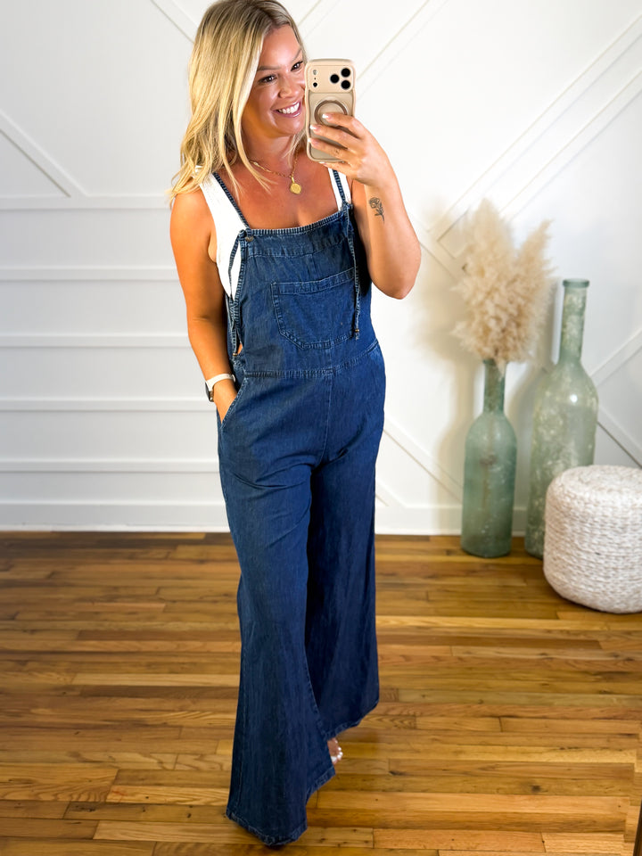 Midnight Drift Wide Leg Overalls