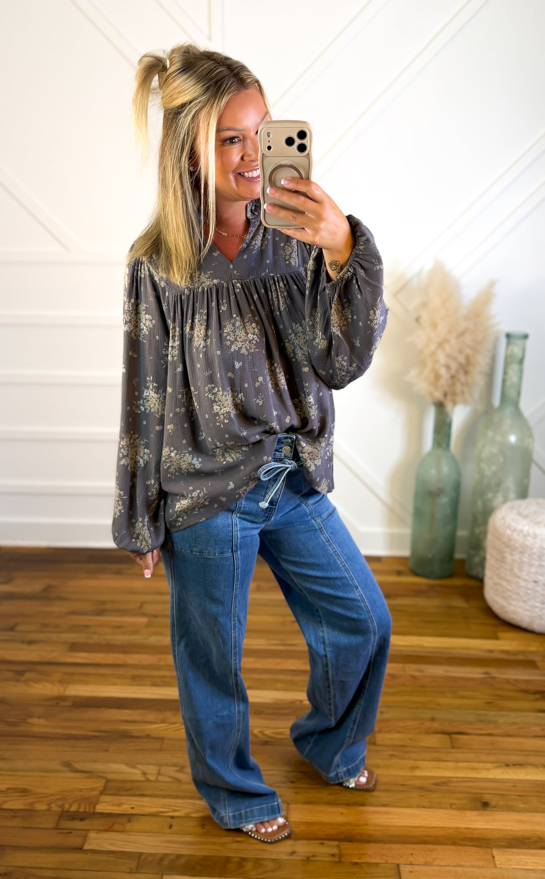 Faded Petals Floral Blouse