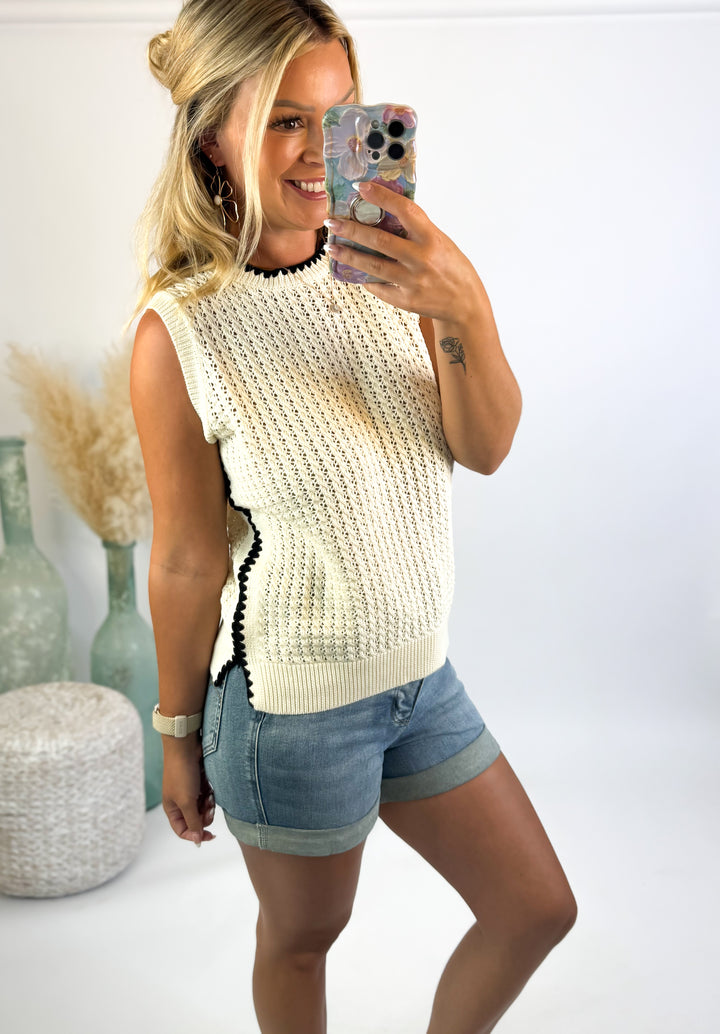 Scalloped Sweetness Knit Tank