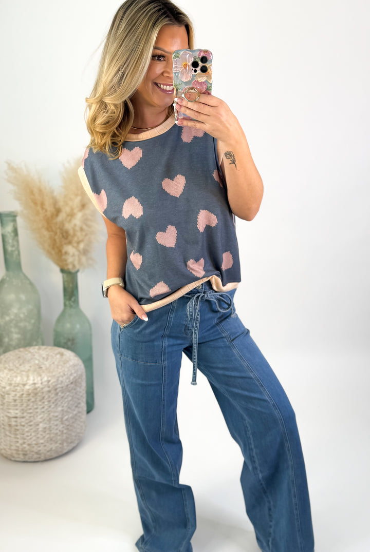 Sweetheart Dolman Short Sleeve French Terry Top