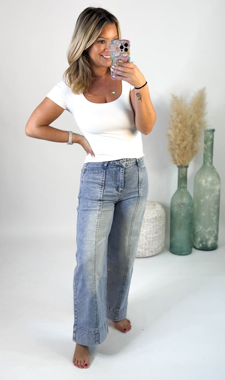 Skyline Seam Wide Leg Jeans