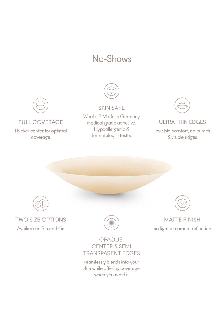 No-Show | Reusable Adhesive Nipple Covers: No 5 Soft Tan / 3in.