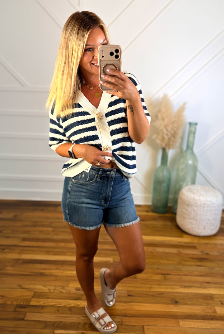 Judy Blue High Waist Tummy Control Fray Hem Shorts