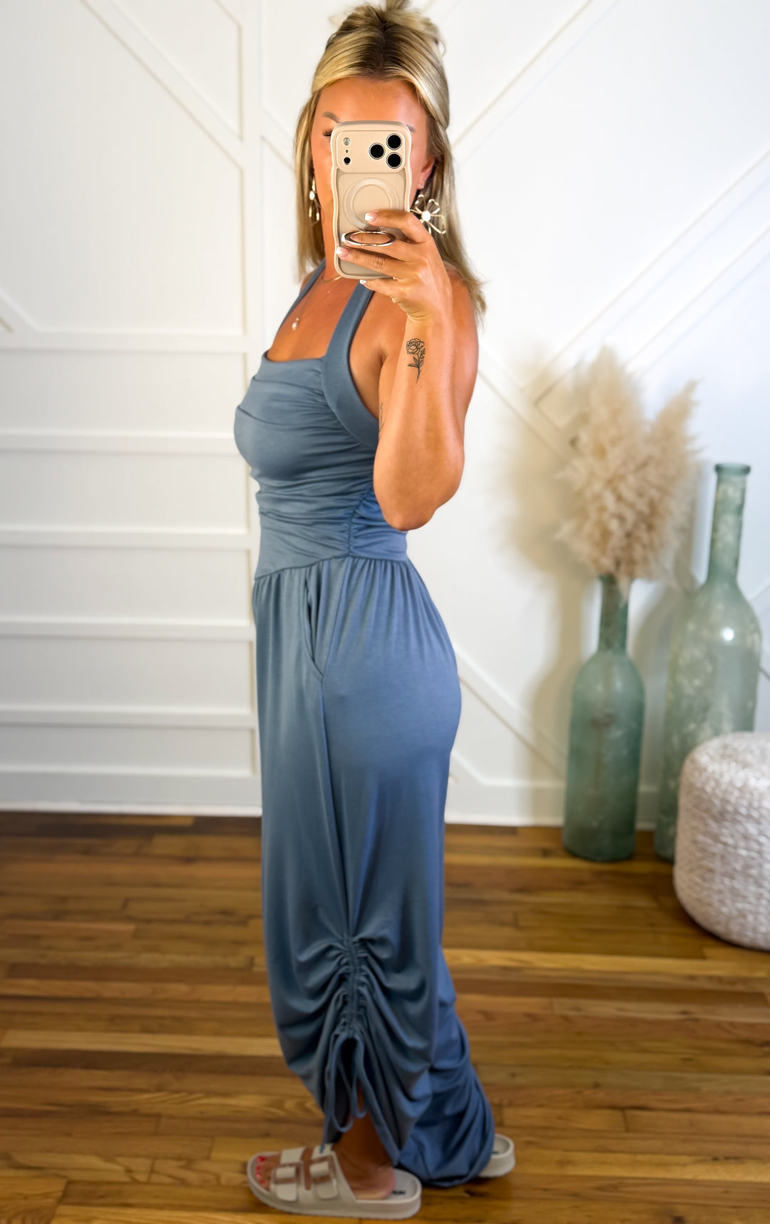 Blue Horizon Ruched Jumpsuit