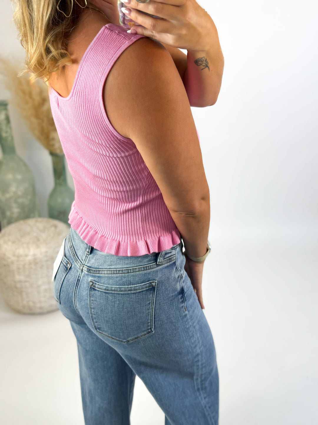 Pretty in Pink Ruffle Tank