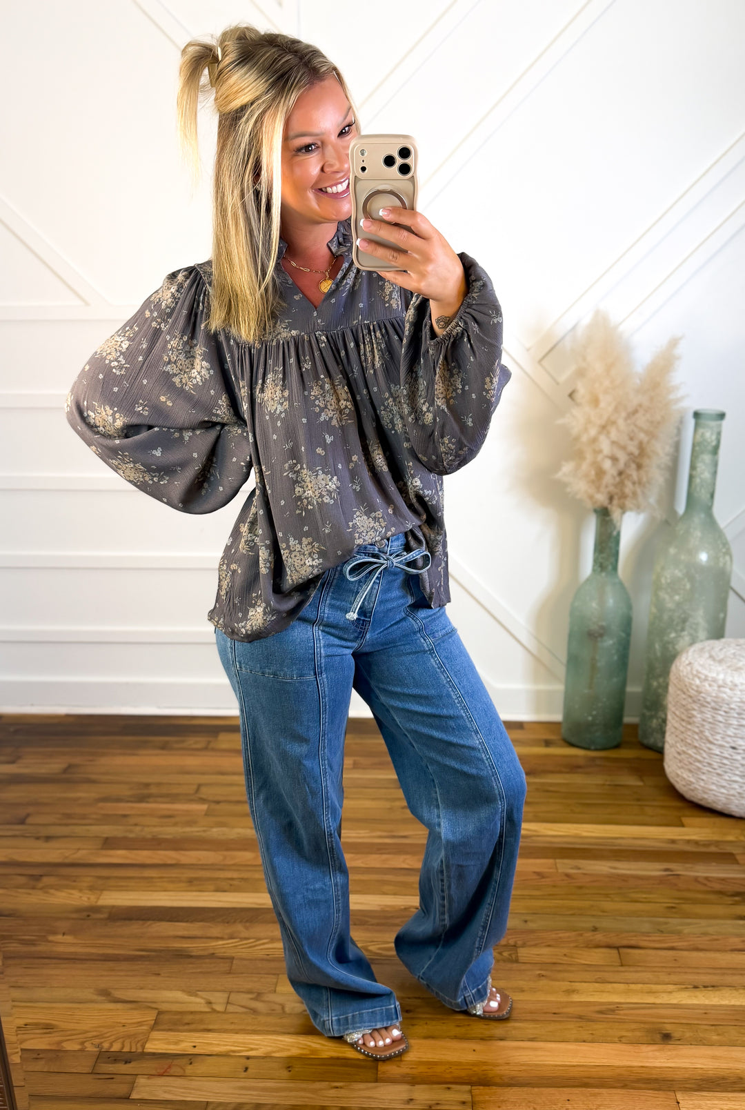 Faded Petals Floral Blouse