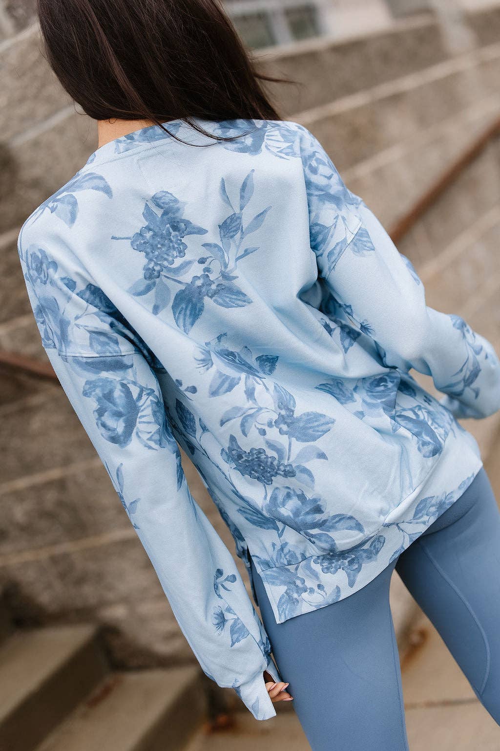 Ampersand Ave University SideSlit Pullover - Poolside