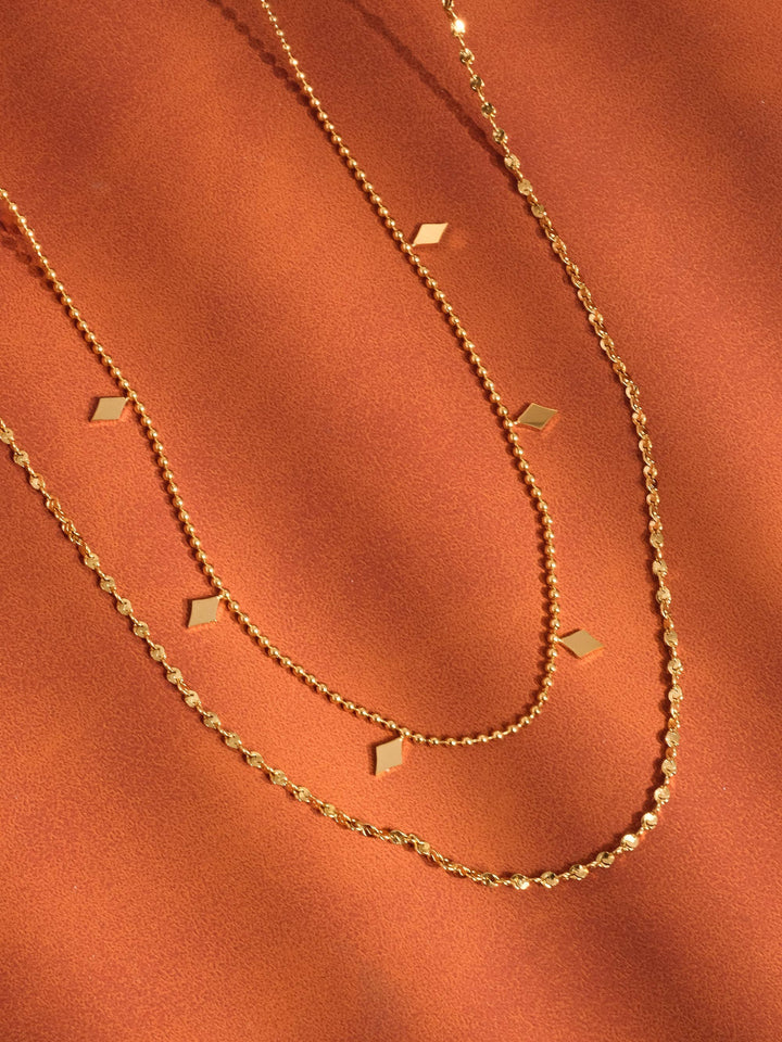 Arômes 18K Gold Non-Tarnish Layered Tassel Necklace: Yellow Gold