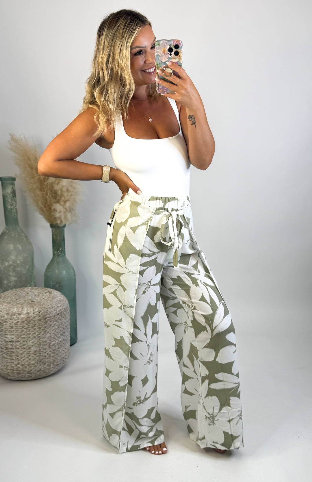 Sage Bloom Wrap Pants