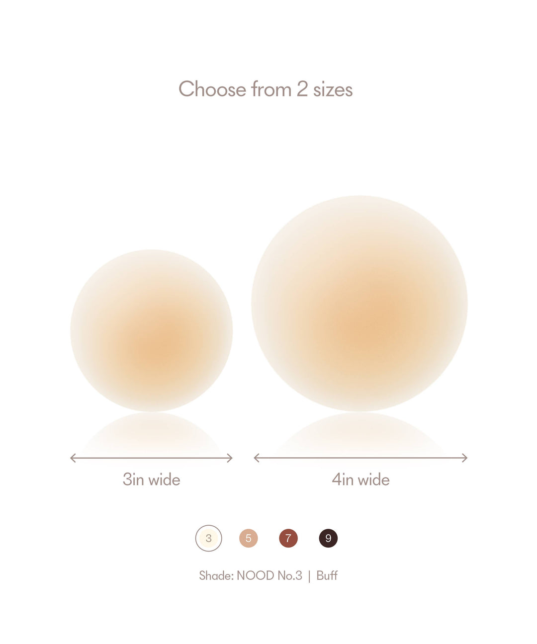 No-Show | Reusable Adhesive Nipple Covers: No 5 Soft Tan / 4in.