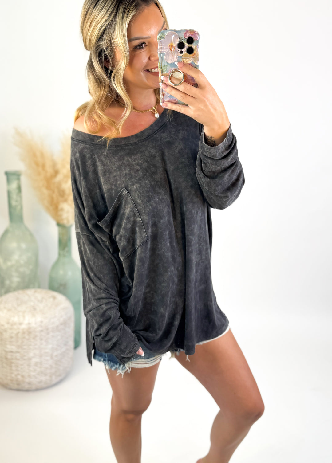 Midnight Drift Mineral Wash Top