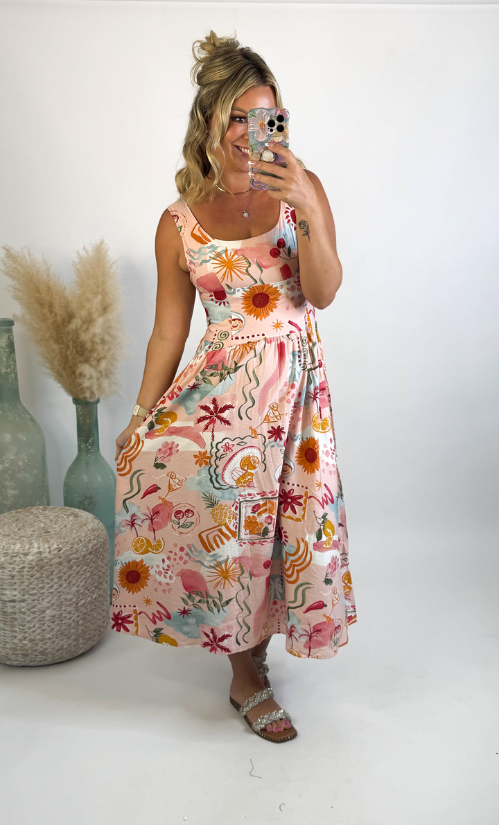 Sunset Sangria Midi Dress