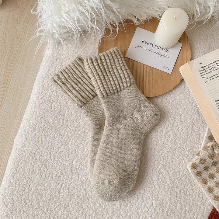 Cozy Toes Ribbed Cuff Socks