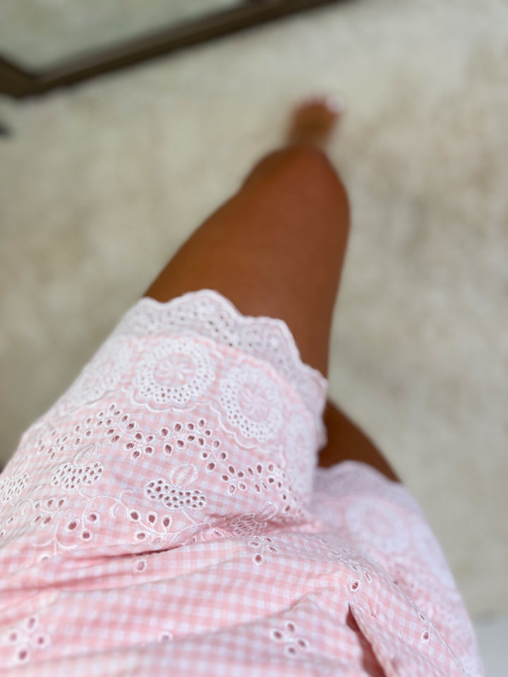 Sweet as Strawberry Lace Romper