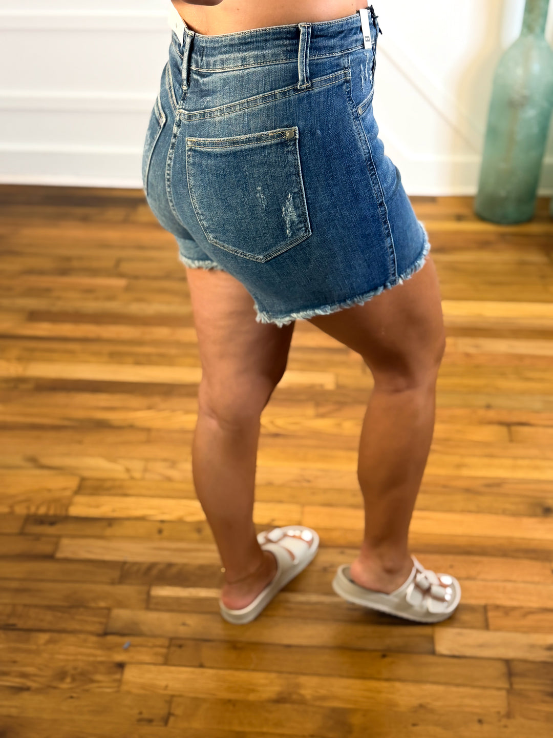 Judy Blue High Waist Tummy Control Fray Hem Shorts