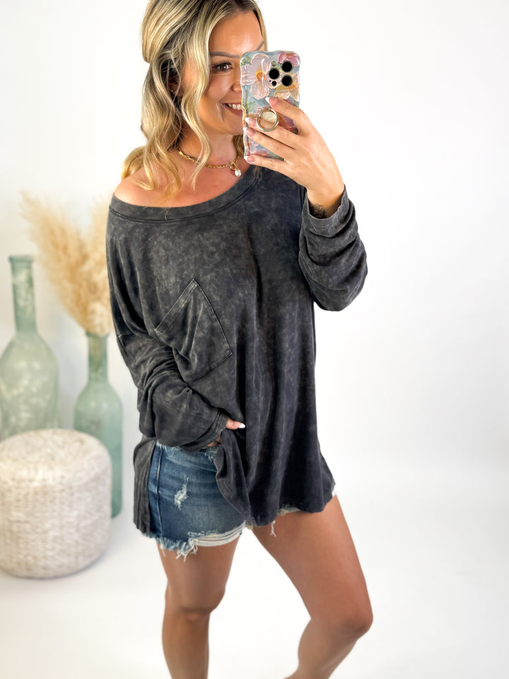 Midnight Drift Mineral Wash Top