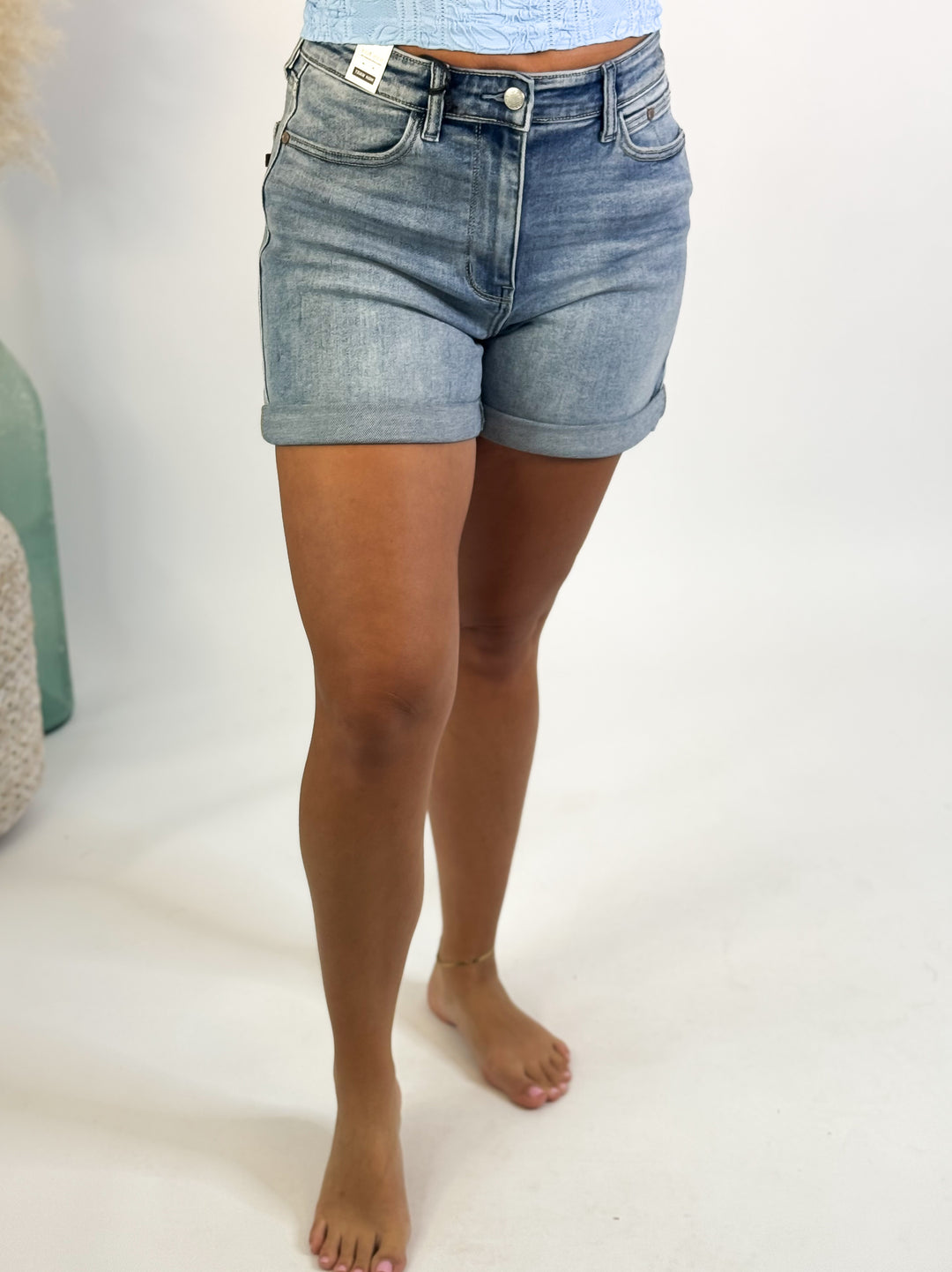 Judy Blue High Waist Slim Shorts w/ Cell Phone Back Pocket