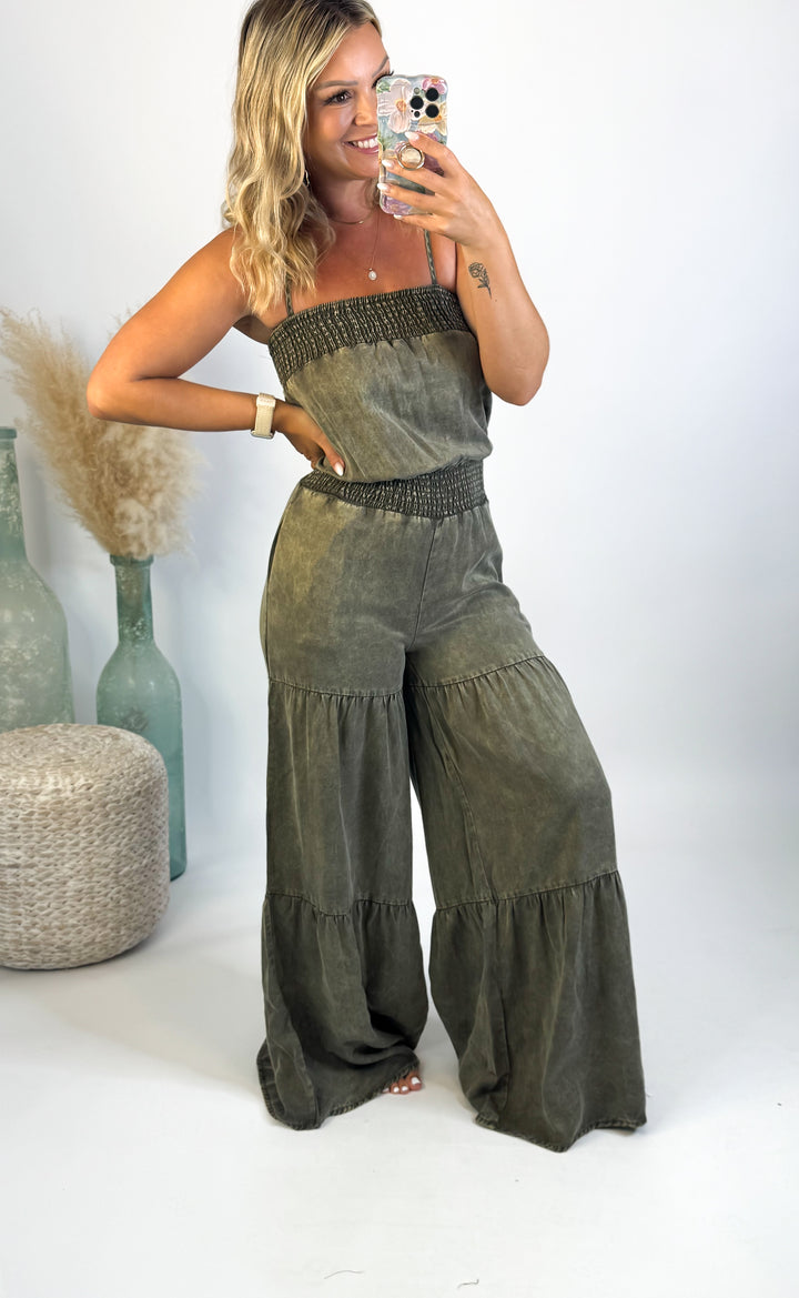 Olive You Always Washed Jumpsuit