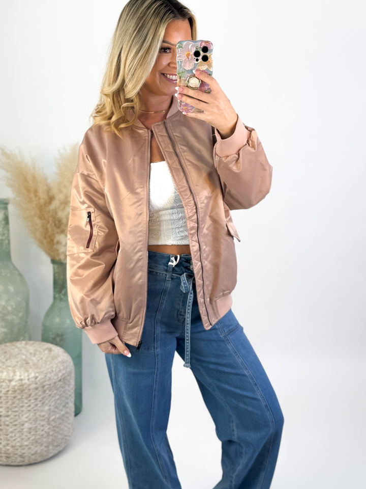 Blush Hour Bomber Jacket