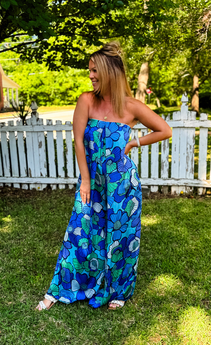 Set Yourself Apart Floral Strapless Jumpsuit
