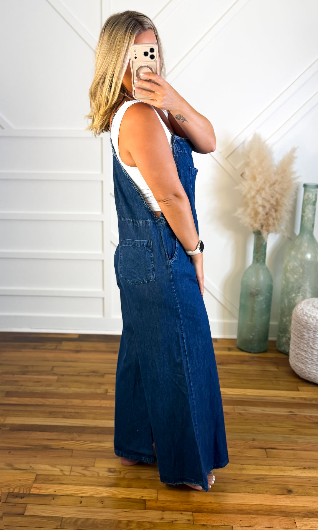 Midnight Drift Wide Leg Overalls