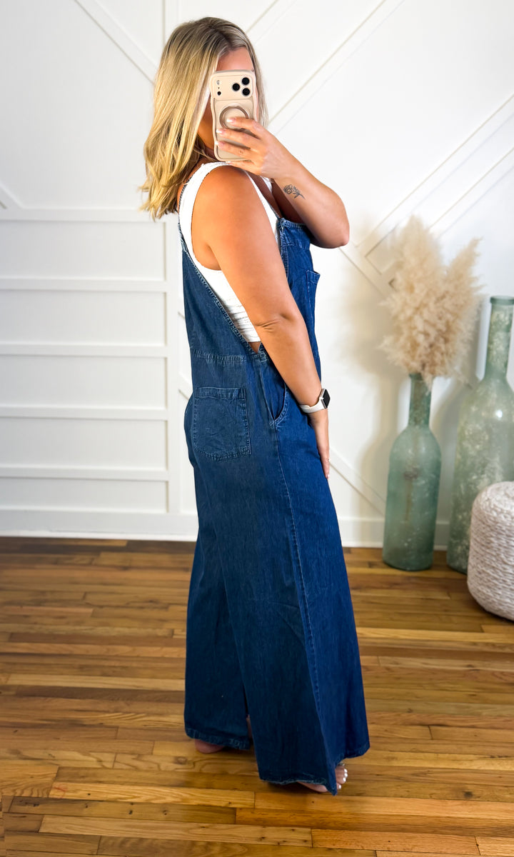 Midnight Drift Wide Leg Overalls