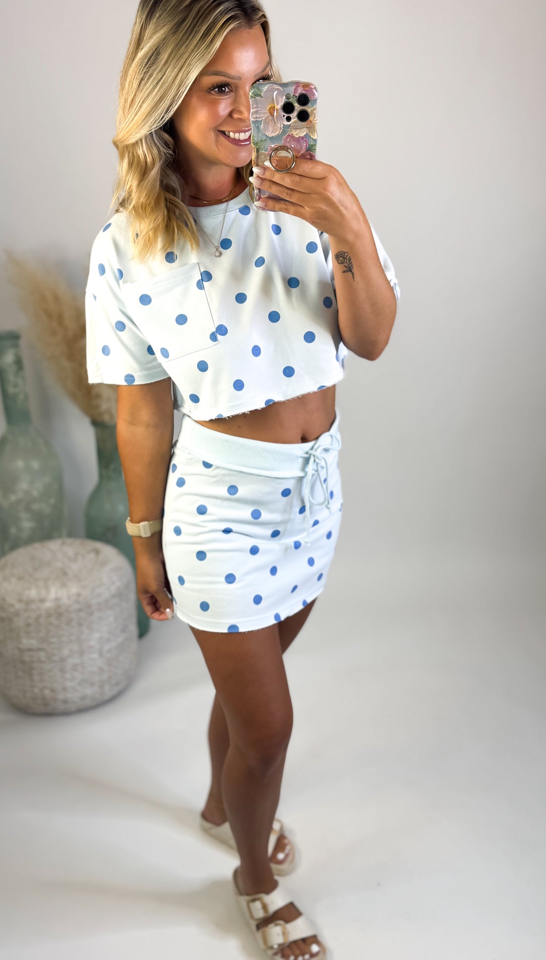 Blue Skies & Polka Dot Dreams Skort Set