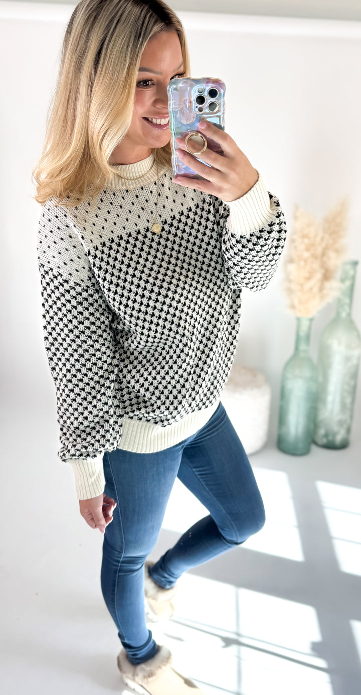Cozy Classic Houndstooth Sweater
