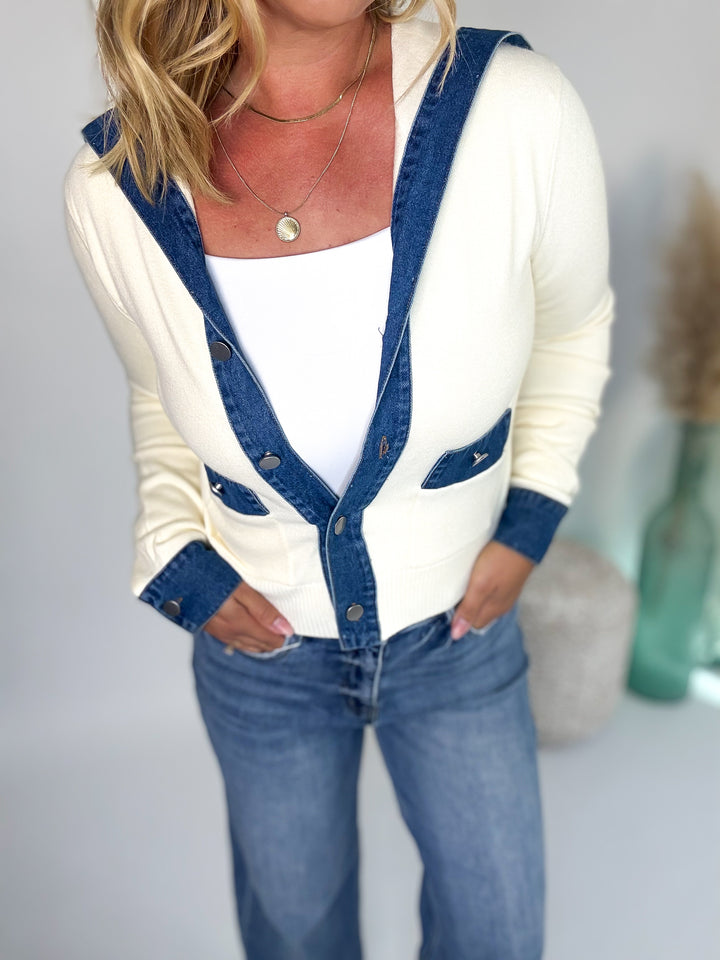 Coastal Contrast Cardigan