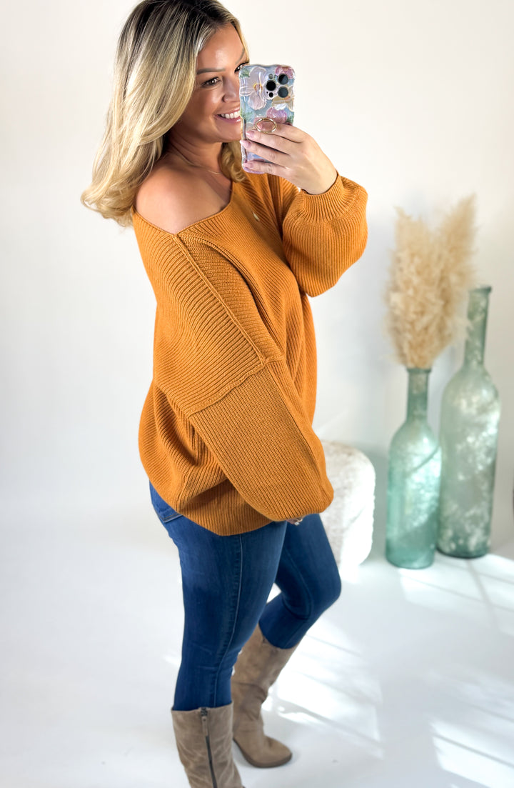 Sammie Boat Neck Bubble Sleeve Sweater