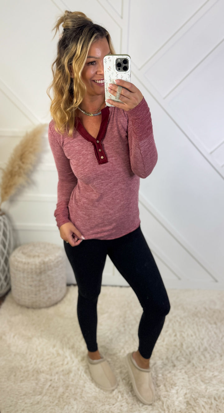 Layla Henley Long Sleeve Top
