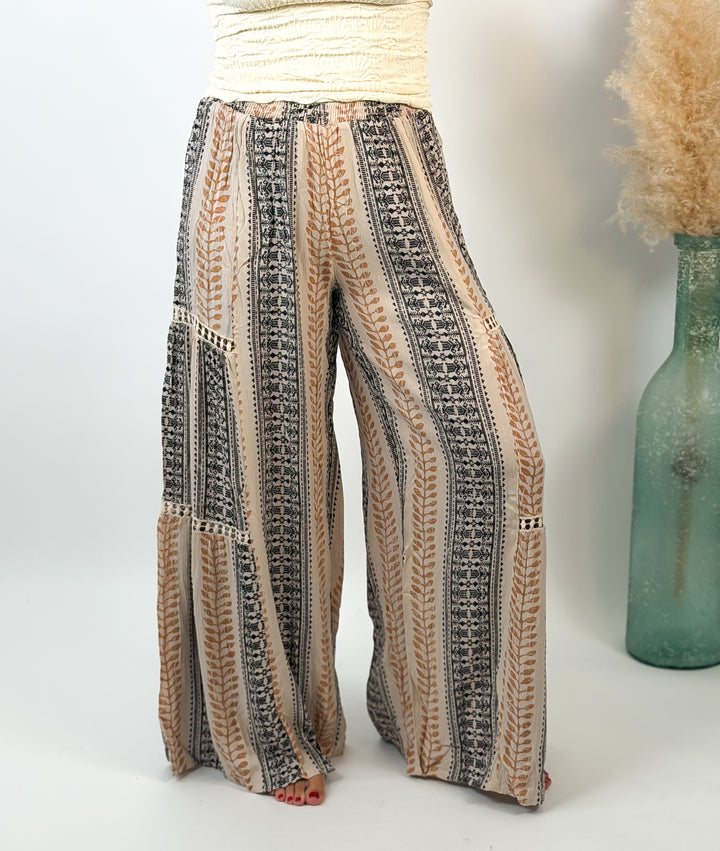 Desert Willow Boho Wide Leg Palazzo Pants