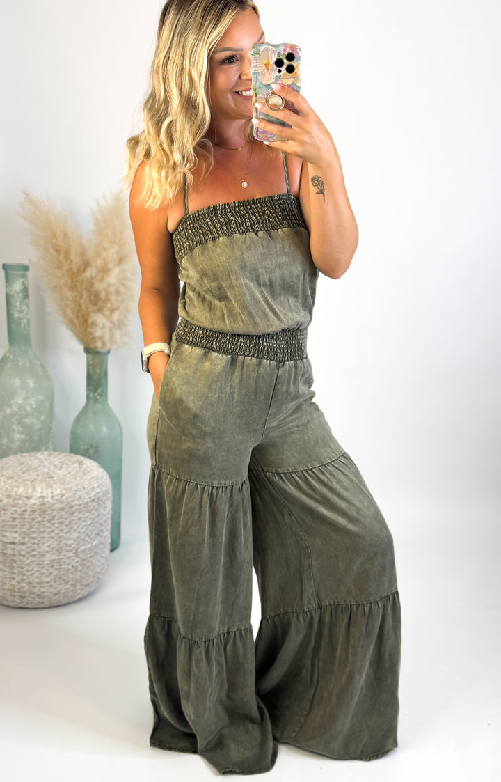 Olive You Always Washed Jumpsuit