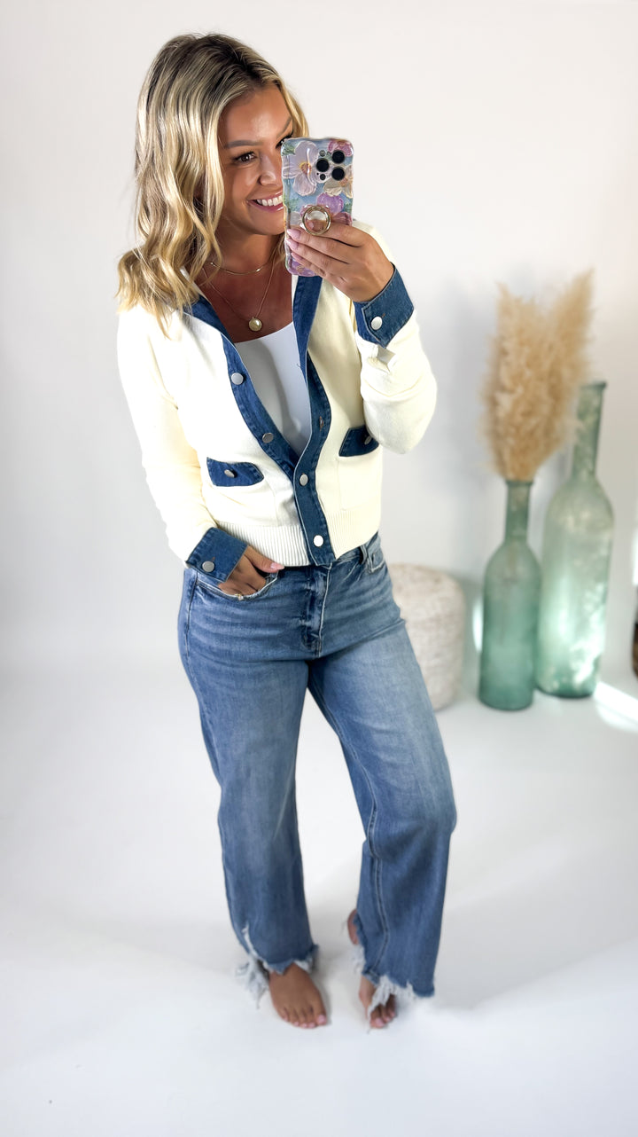 Coastal Contrast Cardigan