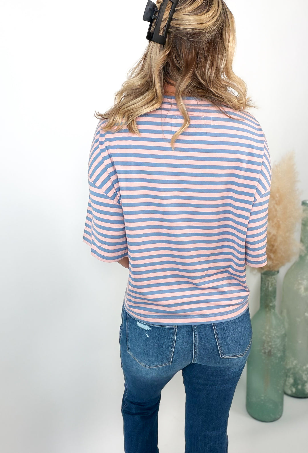 Sweet On Stripes Oversized Boyfriend Tee
