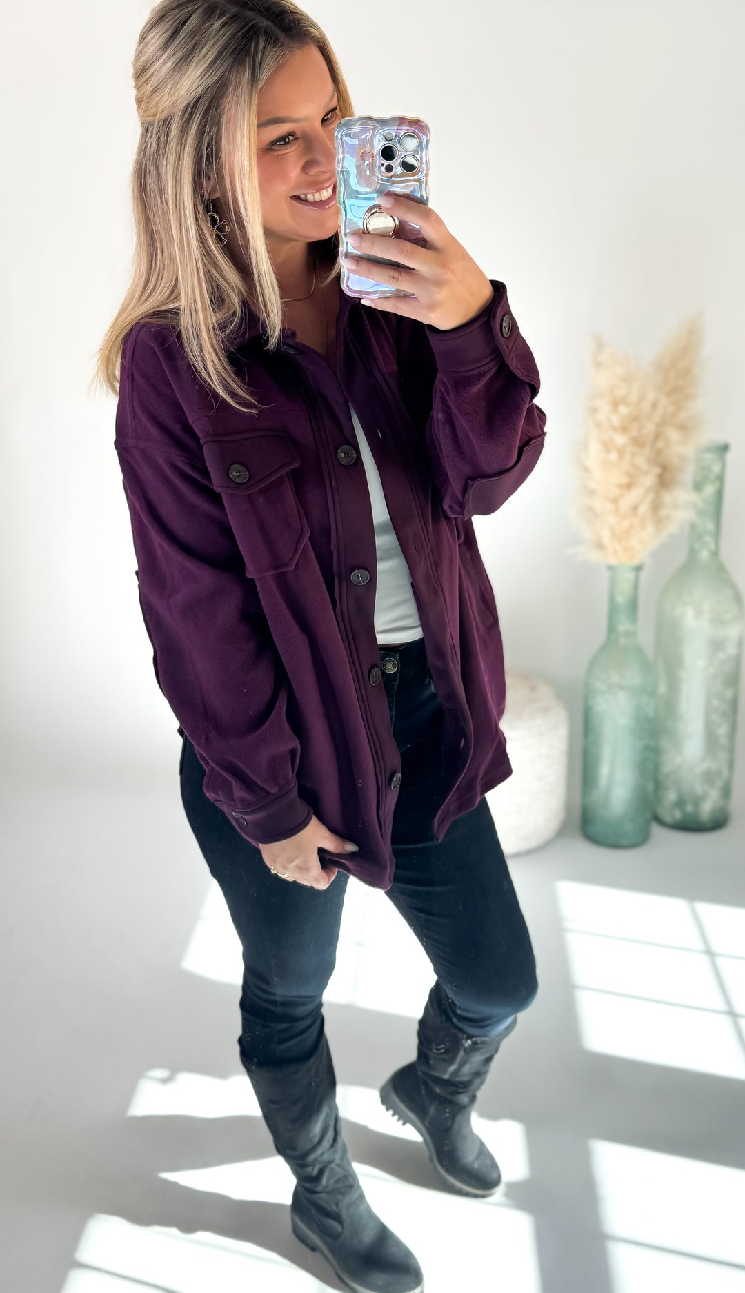 ⭐Door Buster⭐ Plush Plum Fleece Jacket