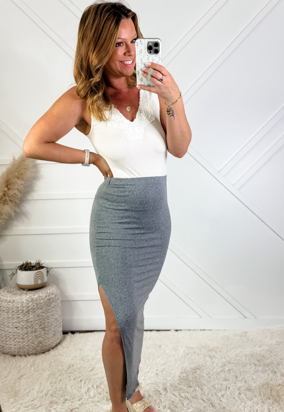 Abby Side Slit Pencil Skirt