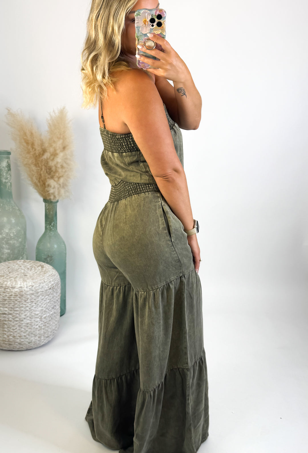 Olive You Always Washed Jumpsuit