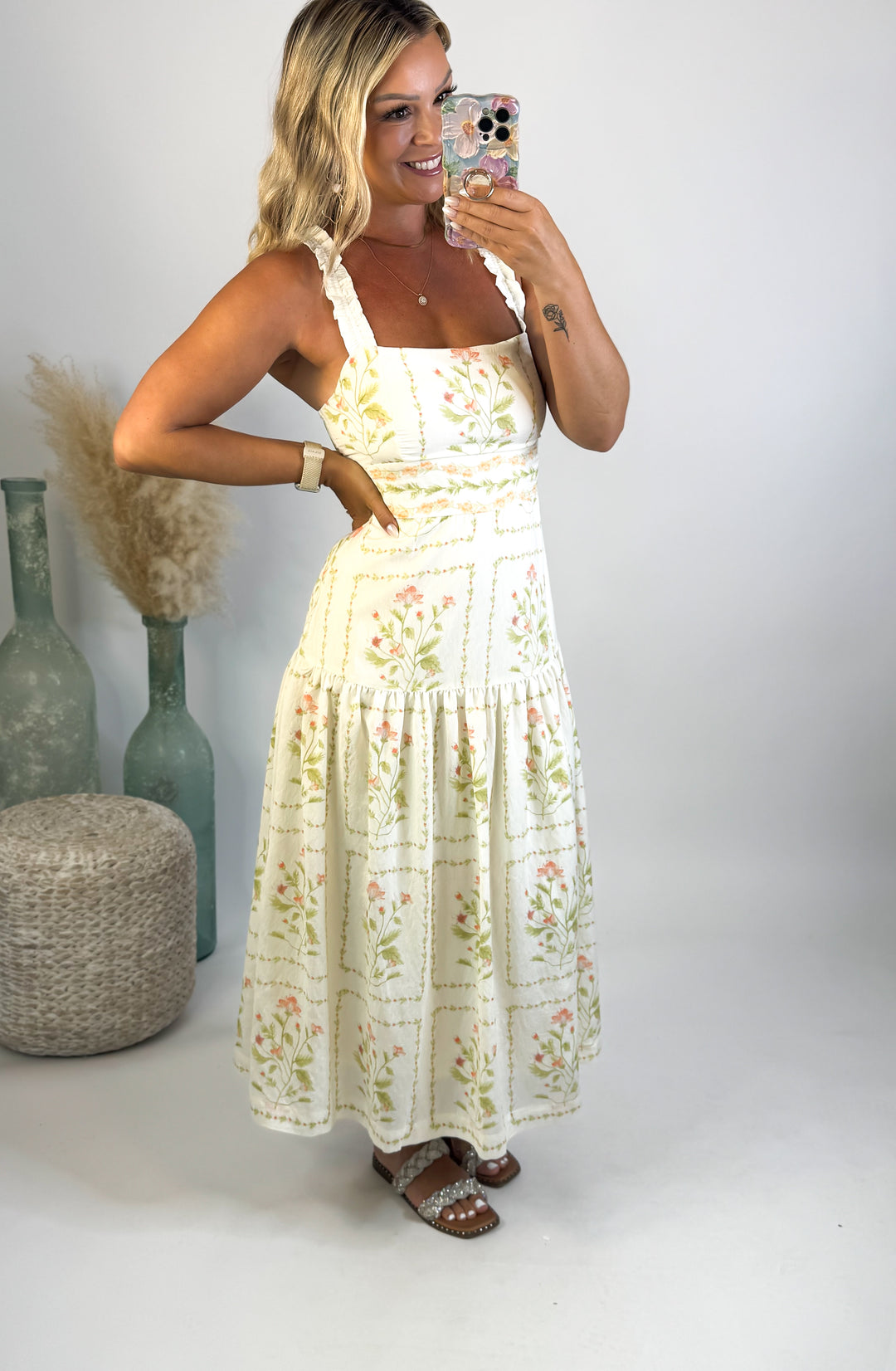 Meadow Bloom Midi Dress