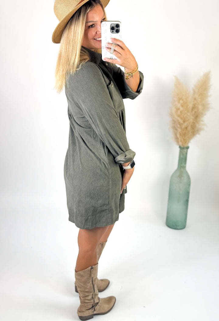 Olive Lane Corduroy Dress