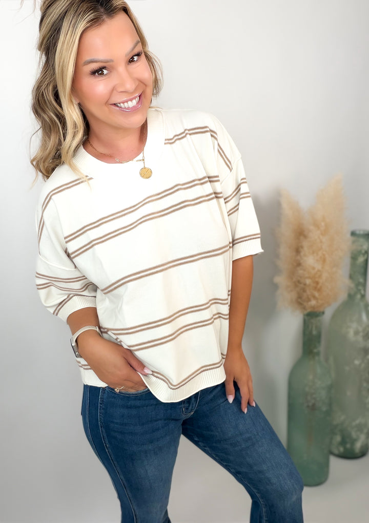 Marlowe Striped Knit Top