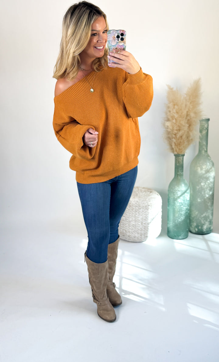 Sammie Boat Neck Bubble Sleeve Sweater