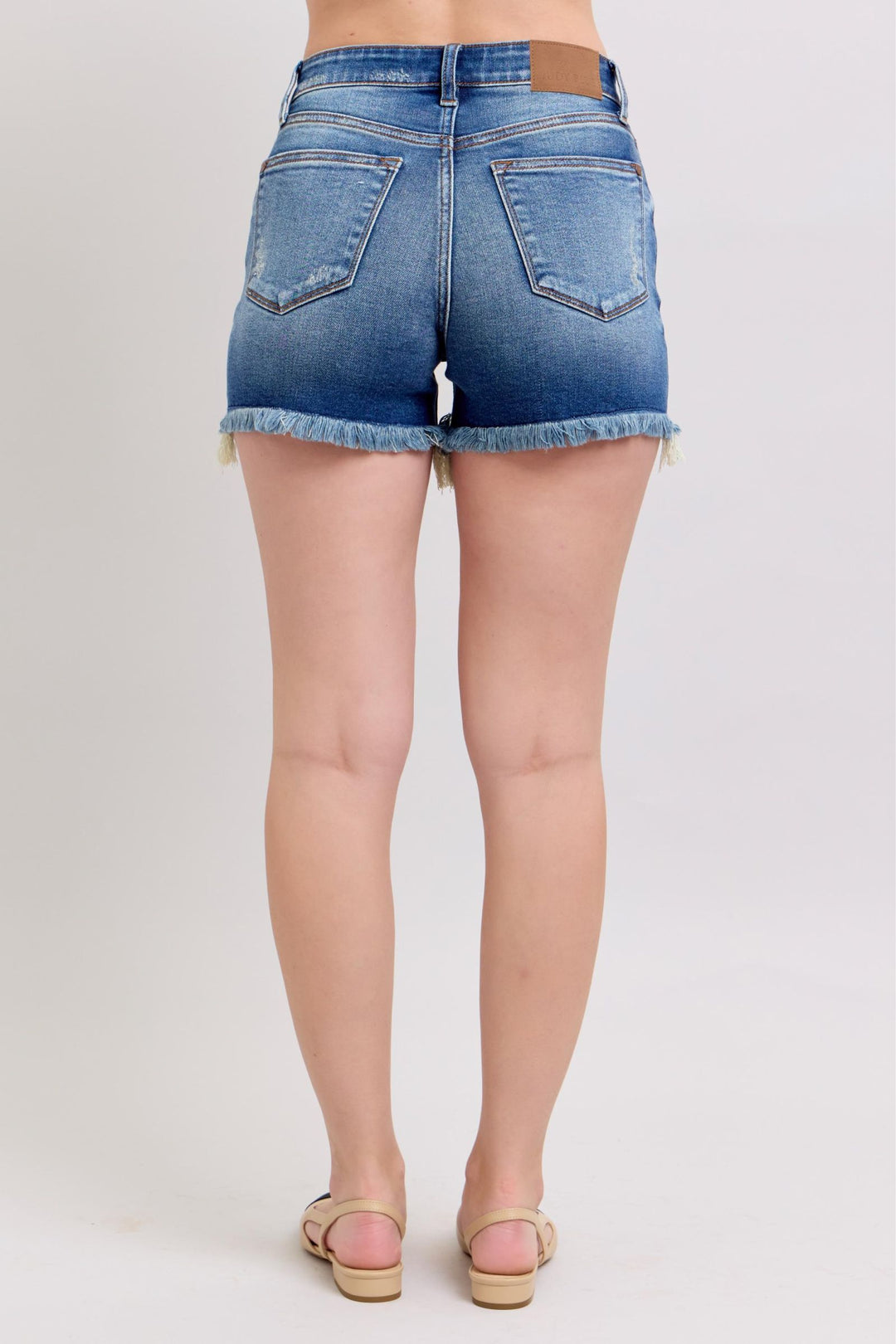 Judy Blue 2 Button Super Stretch Denim Dad Shorts