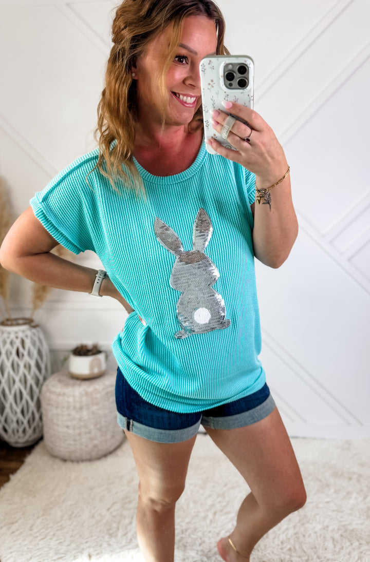 Peter Cotton Tail Sequin Bunny Top