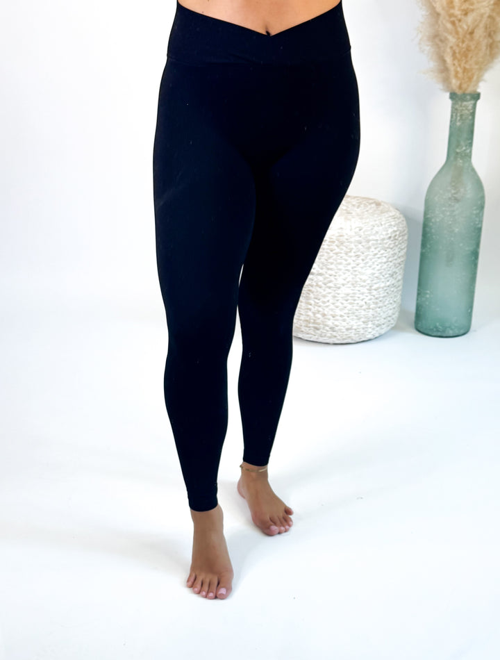 Becca Ribbed Crossover Leggings *Restock*
