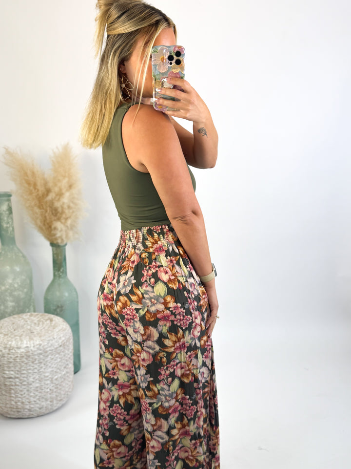 *Preorder* Botanical Wrap Overlap Slit Pants