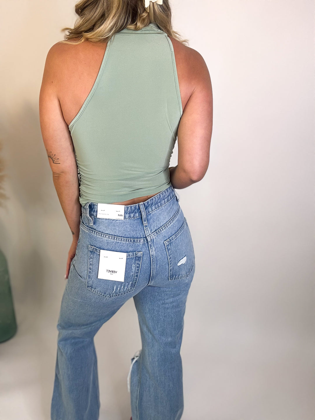 Sweet Talk Tie Neck Top Sage
