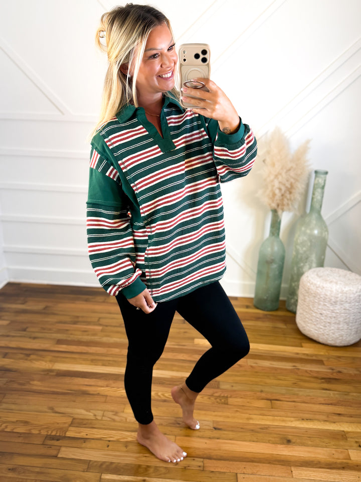 Throwback Varisty Stripe Rugby Top