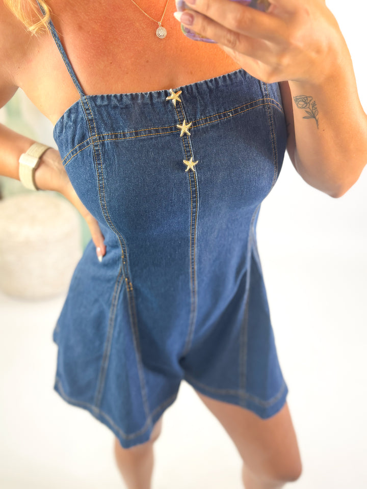 Starstruck Denim Romper